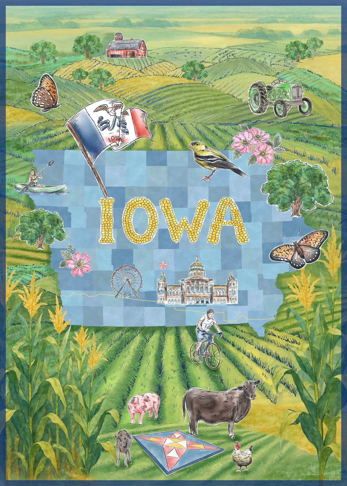 2026 All Iowa Shop Hop Fabric Panel 55310