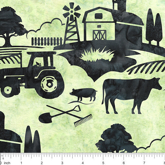 2024 All Iowa Shop Hop Farm Scene Fabric by the Yard