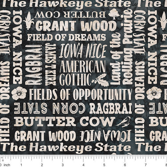 2024 All Iowa Shop Hop Word Fabric by the Yard