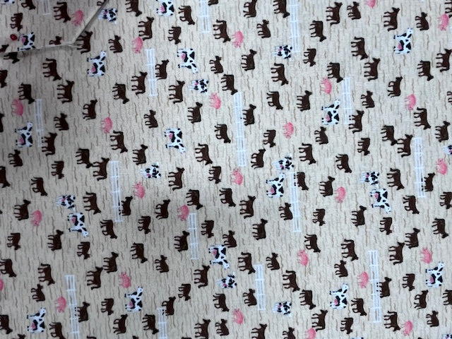 2023 All Iowa Shop Hop Fabric Cows and Horses on Tan 5265 fabric by the yard