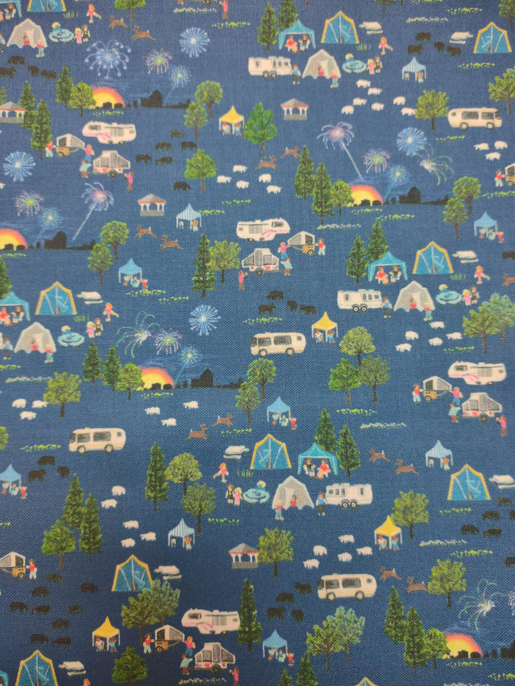 2023 All Iowa Shop Hop Camping Scene Fabric by the Yard